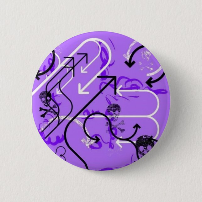 Bóton Redondo 5.08cm Crânios e setas (Frente)