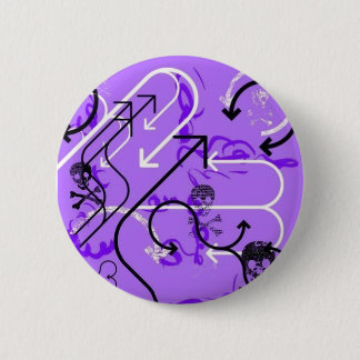 Bóton Redondo 5.08cm Crânios e setas