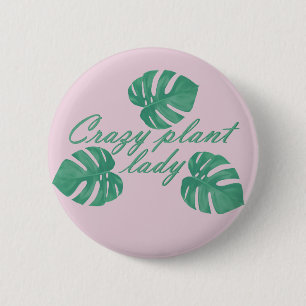 Bóton Redondo 5.08cm Crazy plant lady monstera button