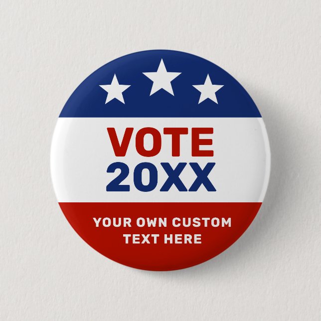 Bóton Redondo 5.08cm Create Your Own Election Campaign Red and Blue  (Frente)