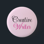 Bóton Redondo 5.08cm Creative Writer Pastel Pink<br><div class="desc">Botão Cor-de-rosa do Pastel do Criativo Writer.</div>