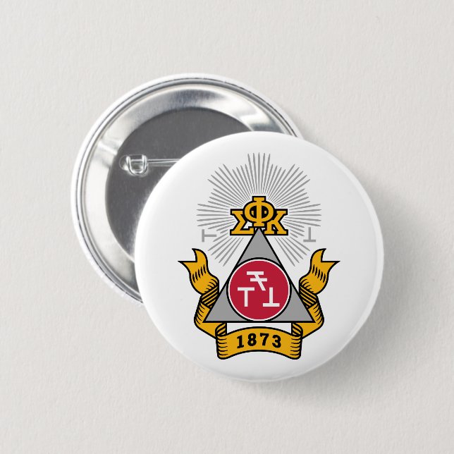 Bóton Redondo 5.08cm Crest da Phi Sigma Kappa (Frente & Verso)
