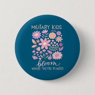 Bóton Redondo 5.08cm Criança militar de dente-de-leão floresce onde pla