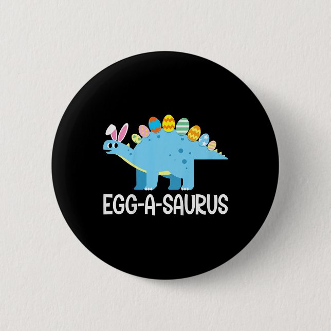 Bóton Redondo 5.08cm Crianças Diversão Eggasaurus Dinossaur Easter Ount (Frente)