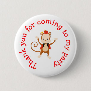 Bóton Redondo 5.08cm Crianças do Circo Animal 'Obrigado por vir'