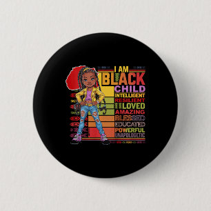 Bóton Redondo 5.08cm Crianças Eu Sou Negro Mês da História Infantil Afr
