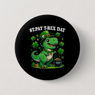 Bóton Redondo 5.08cm Crianças Felizes St Pat Trex Dia Dino St Patricks