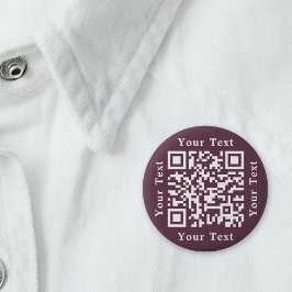 Bóton Redondo 5.08cm Criar Código QR de Verificação de URL de Site Rosa