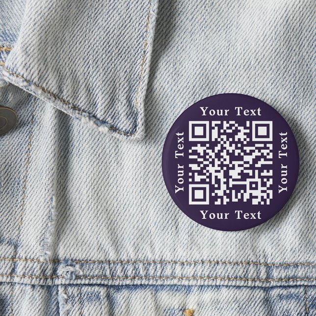 Bóton Redondo 5.08cm Criar Web site roxo ou Digitalizar-me para pagar o (Create Purple Website or Scan Me to Pay QR Code Button)