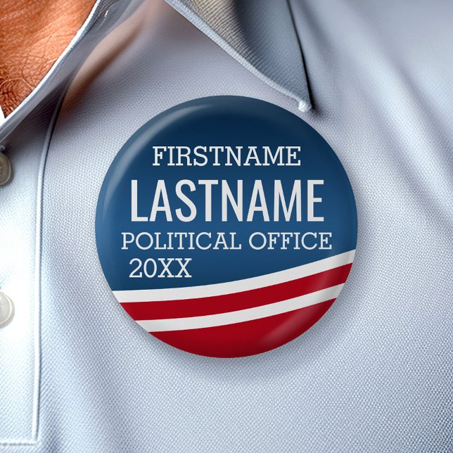 Bóton Redondo 5.08cm Crie seu próprio Design de eleições - Design moder (Campaign Button)