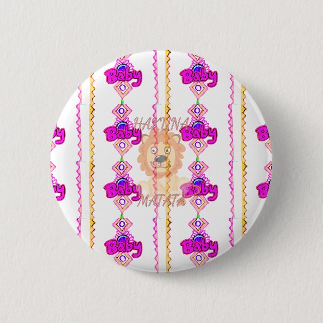 Bóton Redondo 5.08cm Crie seu próprio Design de texto de leão divertido (Frente)