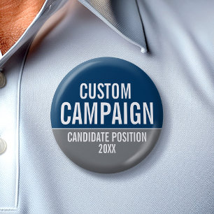 Bóton Redondo 5.08cm Crie seu próprio dispositivo de campanha - Cinza