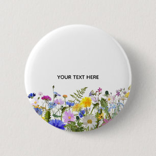 Bóton Redondo 5.08cm Crie Seu Próprio Floral Colorido