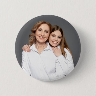 Bóton Redondo 5.08cm Crie Sua Própria Foto Personalizada Mamãe e Eu