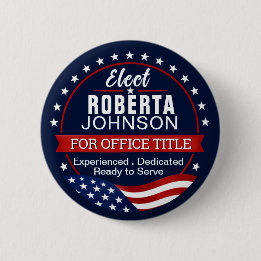 Bóton Redondo 5.08cm Crie um Botão Político de Eleição Personalizado