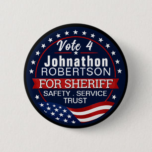 Bóton Redondo 5.08cm Crie um Xerife de Eleição Personalizado