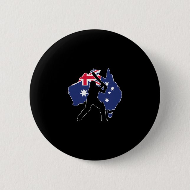 Bóton Redondo 5.08cm críquete Austrália (Frente)