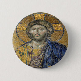 Bóton Redondo 5.08cm Cristo Pantocrator Islâmico Icônico Religioso Roma