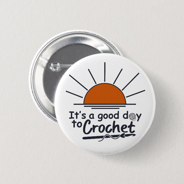 Bóton Redondo 5.08cm crochê engraçado (Frente & Verso)