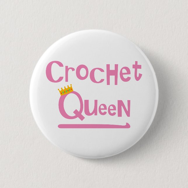 Bóton Redondo 5.08cm Crochet Queen (Frente)