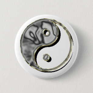 Bóton Redondo 5.08cm Cromo de Yin Yang