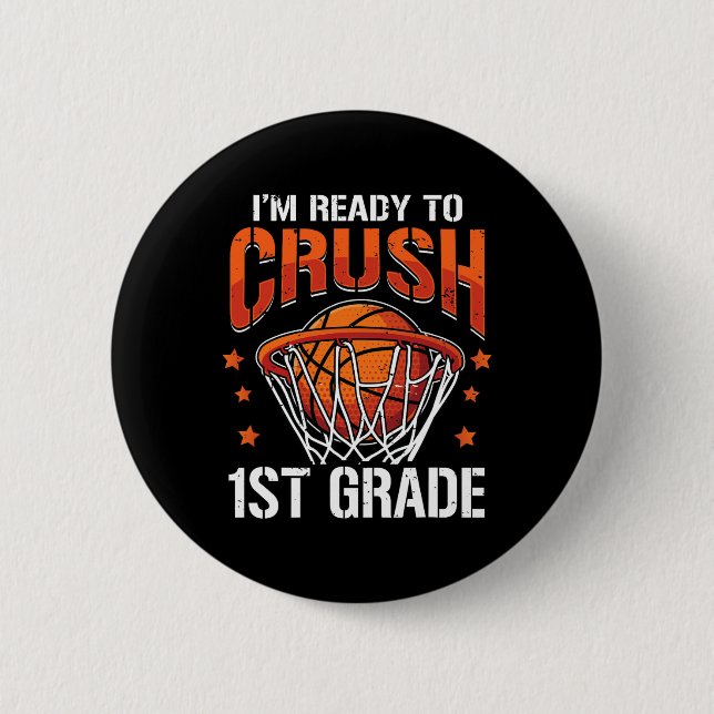 Bóton Redondo 5.08cm Crush 1rua de basquete de volta às crianças de men (Frente)