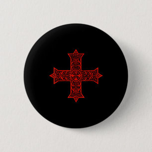 Bóton Redondo 5.08cm Cruz Copta Igreja Ortodoxa Copta Cristo Oriental
