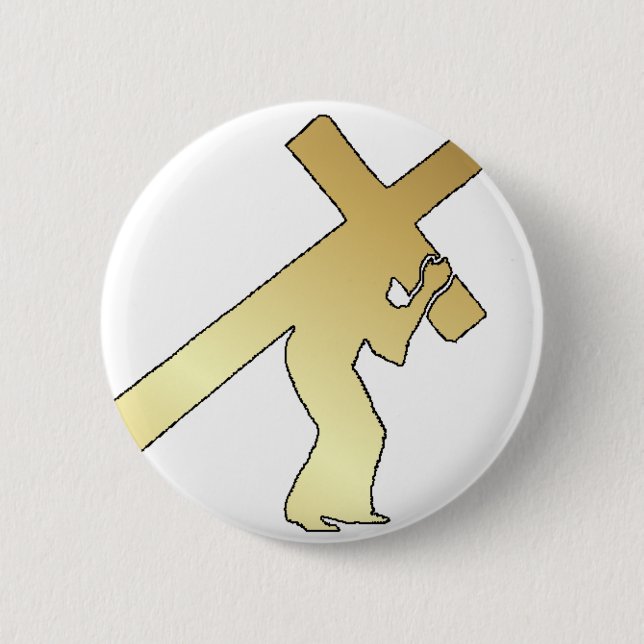 BÓTON REDONDO 5.08CM CRUZ DO CARREGANDO DO CRISTO (Frente)