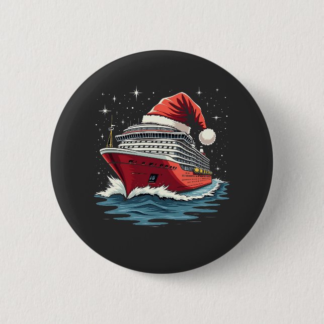 Bóton Redondo 5.08cm Cruzeiro Familiar em Navio de Cruzeiro no Natal (Frente)