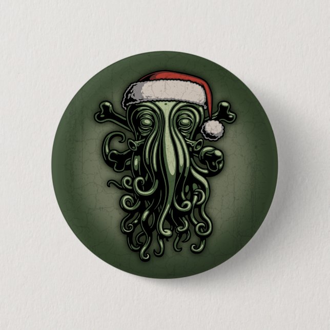 Bóton Redondo 5.08cm Cthulhu Claus (Frente)
