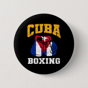 Bóton Redondo 5.08cm Cuba Boxando Luvas Bandeira Cubana Boxando Equipe