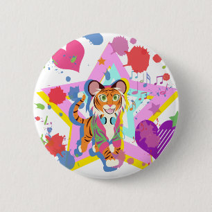 Bóton Redondo 5.08cm Cubo Tigre