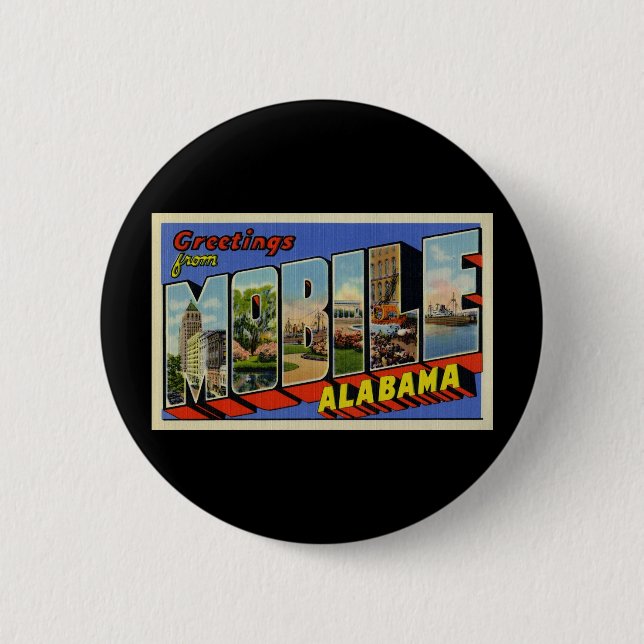 Bóton Redondo 5.08cm Cumprimentos de Alabama móvel (Frente)