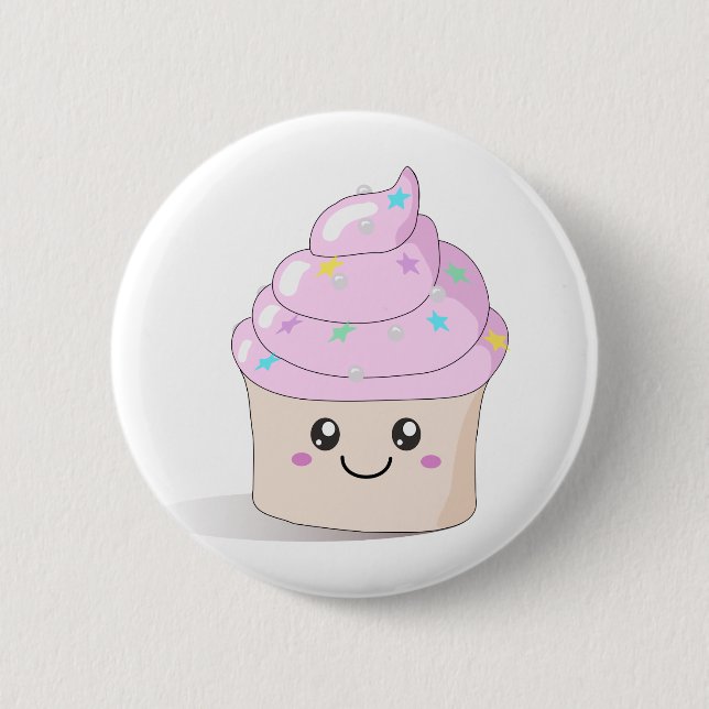 Bóton Redondo 5.08cm Cupcake bonito (Frente)