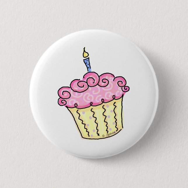 Bóton Redondo 5.08cm Cupcake bonito (Frente)