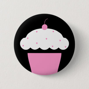 Bóton Redondo 5.08cm cupcake de cereja