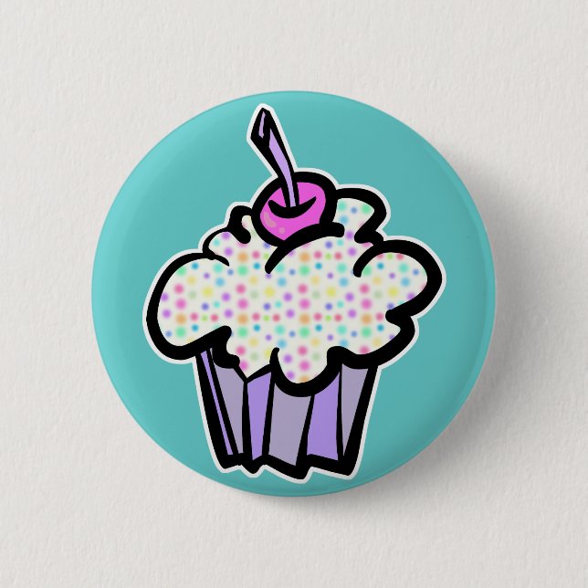 Bóton Redondo 5.08cm cupcake de pontos pastel (Frente)