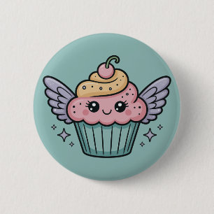 Bóton Redondo 5.08cm Cupcake Kawaii