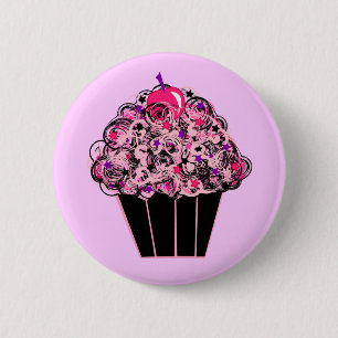 Bóton Redondo 5.08cm Cupcake lunático