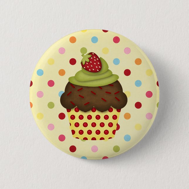 Bóton Redondo 5.08cm cupcake saboroso (Frente)