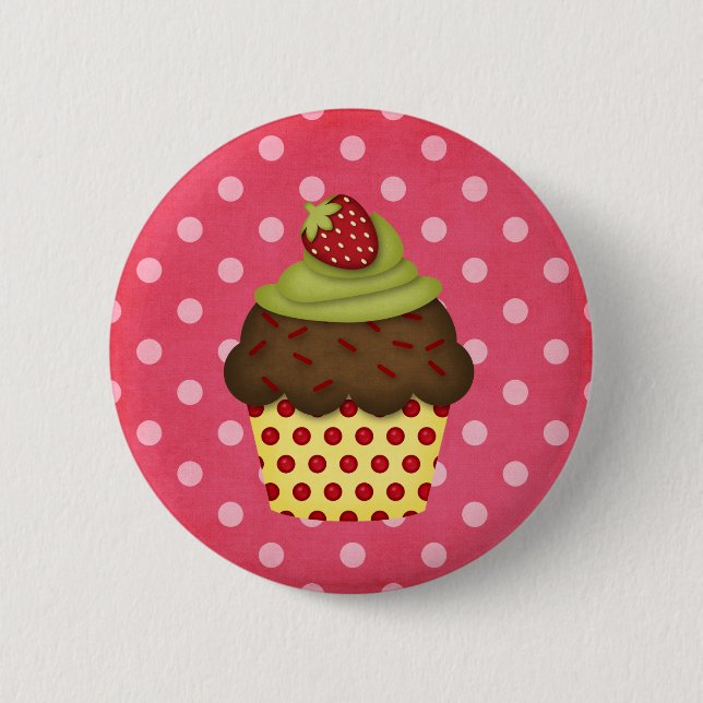 Bóton Redondo 5.08cm cupcake saboroso (Frente)
