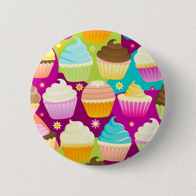Bóton Redondo 5.08cm Cupcakes coloridos (Frente)