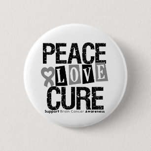 Bóton Redondo 5.08cm Cura do amor da paz do cancro cerebral