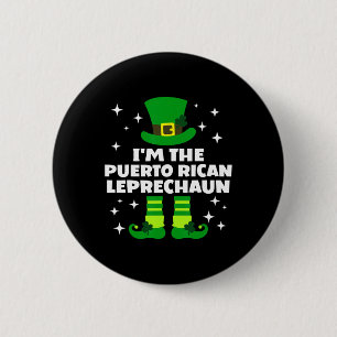Bóton Redondo 5.08cm Curioso porto-riquenho irlandês Leprechaun St Patr
