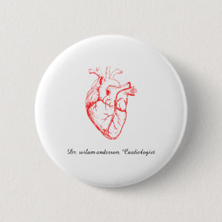 Bóton Redondo 5.08cm Custom Cardiologist Heart Anatomy Art