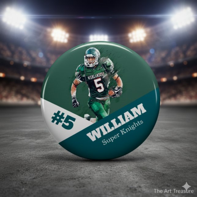 Bóton Redondo 5.08cm Custom photo sports button / pin football (Criador carregado)
