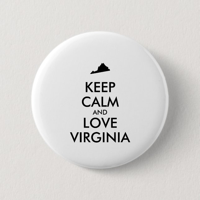 Bóton Redondo 5.08cm Customizable KEEP CALM and LOVE VIRGINIA (Frente)