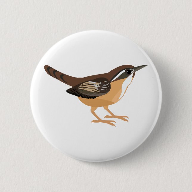 Bóton Redondo 5.08cm Cute Carolina Wren (Frente)