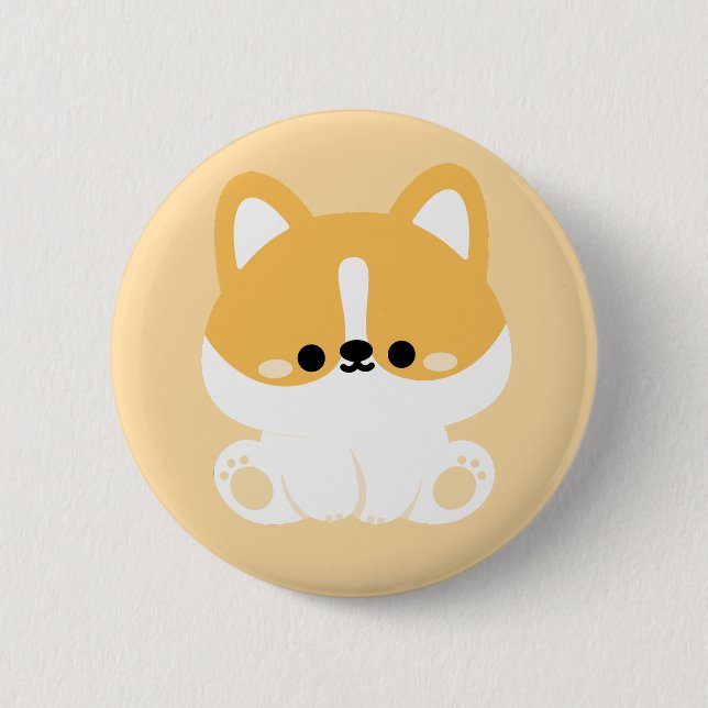 Bóton Redondo 5.08cm Cute Corgi (Frente)