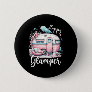 Bóton Redondo 5.08cm Cute Happy Glamper Caravana Camping Glamping
